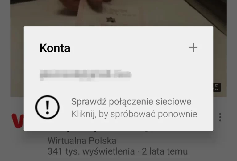 sprawdź połączenie sieciowe problem rozwiązany szybkoandroid
