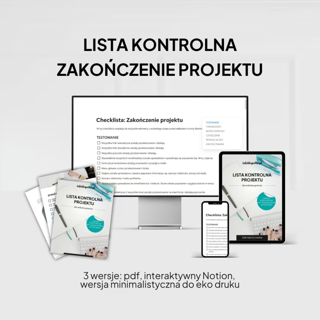 Lista kontrolna zakończenie pracy nad stroną WWW - ebook dla Webdesignerów